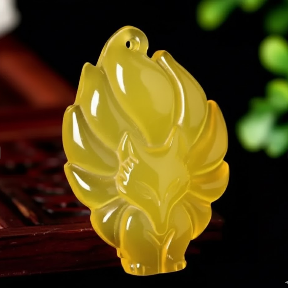 Fox Queen Jade Stone Necklace
