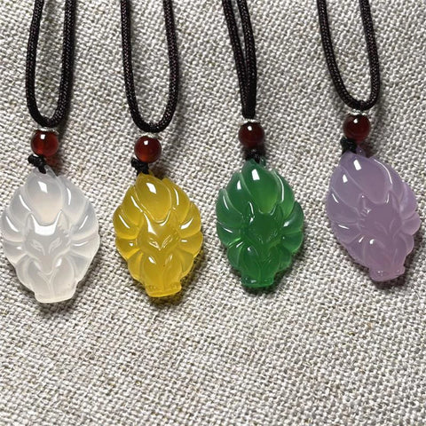 Fox Queen Jade Stone Necklace
