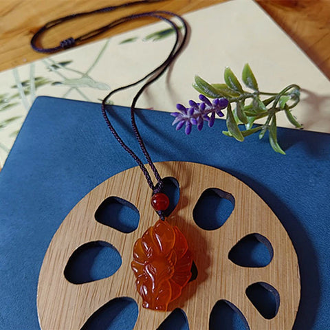 Fox Queen Jade Stone Necklace